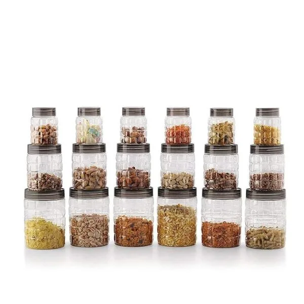 CELLO Checkers Pet Plastic Airtight Canister Set | Set of 18
